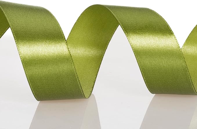 YASEO 1 Inch Moss Green Solid Satin Ribbon, 50 Yards Craft Fabric Ribbon for Gift Wrapping Floral Bouquets Wedding Party Decoration