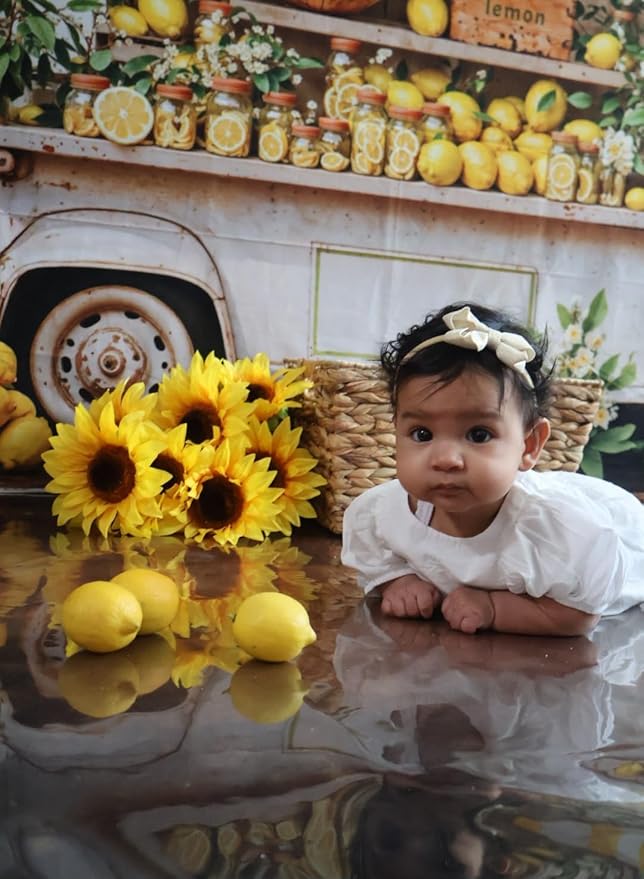 Kate 10x6.5ft Lemon Shop Backdrops for Photography Fresh Hand Picked Lemon Background Fresh Lemonade Party Backgrounds Baby Gilrs Birthday Studio Backdrop