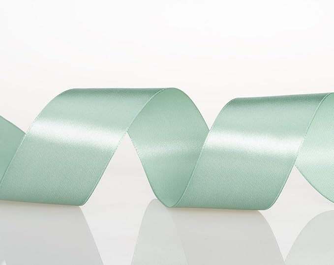 YASEO 1 1/2 Inch Sage Green Solid Satin Ribbon, 50 Yards Craft Fabric Ribbon for Gift Wrapping Floral Bouquets Wedding Party Decoration
