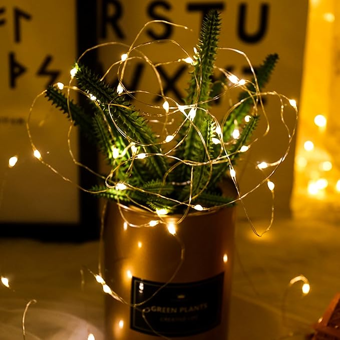 12 Pack Fairy Lights Battery Operated, 7FT 20 LED Waterproof Silver Wire Firefly Starry String Lights, Ideal for Wedding Centerpieces, Mason Jars, Party, Christmas Decor(Warm White)