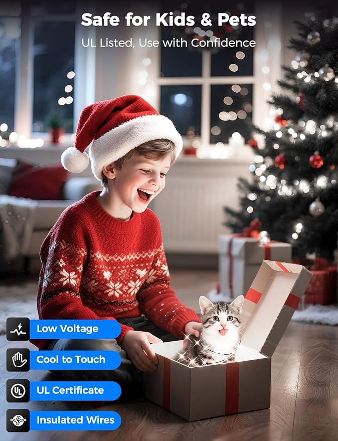 Brightever 360FT 1100 LED Outdoor String Lights, Christmas Lights with Remote Control - 8 Lighting Modes & 3 Timers, String Lights for House, Indoor, Porch, Xmas Decorations (Cool White)