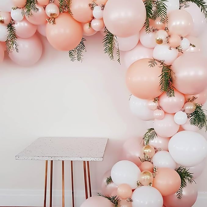 110pcs Peach Balloons, 18 12 10 5 inch Pastel Orange Balloons Different Sizes Peach Balloon Arch for Baby Shower Bridal Wedding Mothers Day Birthday Party Decorations