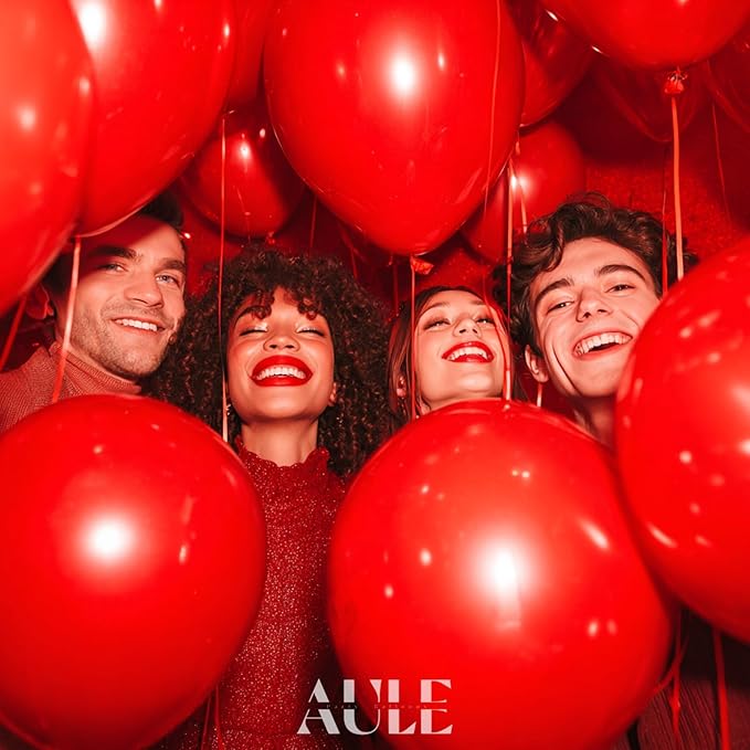 AULE Red Balloons 12 inch 50 Pcs Latex Balloons Helium Shiny Thicken Balloon Perfect Party Decoration for Wedding Birthday Baby Shower Graduation Carnival