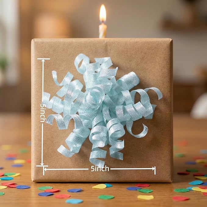 self-Adhesive Curly Ribbon for Gift Wrapping - Elegant Bows for Gift Wrapping, Presents, Paper Bag, Baby Shower Favors, Wrapping Accessories, Wedding Decor (Mint Green)