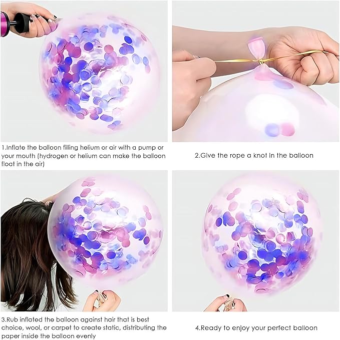 Hiquaty Pink and Blue Balloons, 50pcs Light Pink Balloons,12 inch Gender Reveal Balloons,Light Blue Balloons with Ribbon for Birthday Wedding Baby Shower Party Decoration