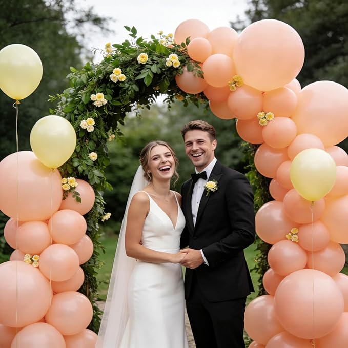 110pcs Pastel Orange Balloon 12 Inch, Pastel Orange Latex Balloons for Birthday Party Baby Shower Wedding(with 2 Ribbons).