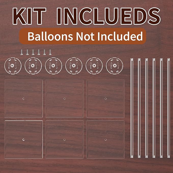 12 Pack Balloon Centerpieces for Table, 15.75 Inch Clear Acrylic Balloon Stand Kit and Stick Holder with Base, Reusable Tabletop Display for Centerpieces and Party Decorations