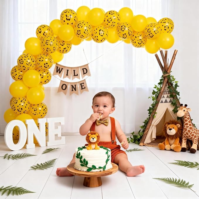 Gold Cheetah Print Balloons, 12 Inch Safari Animal Leopard Print Latex Helium Balloons Jungle Animal Decorations for Kids Wild Wildlife Cheetah Zoo Baby Shower Birthday Theme Party Decorations