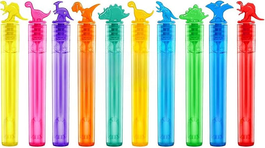 SpringFLower 300Pcs Dinosaur Mini Bubble Wands, Bubbles Party Favors for Kids, Birthday Party Favor Supplies, Goodie Bags, Carnival Prizes, Wedding, Outdoor & Indoor Activity for Girls Boys, 10 Colors