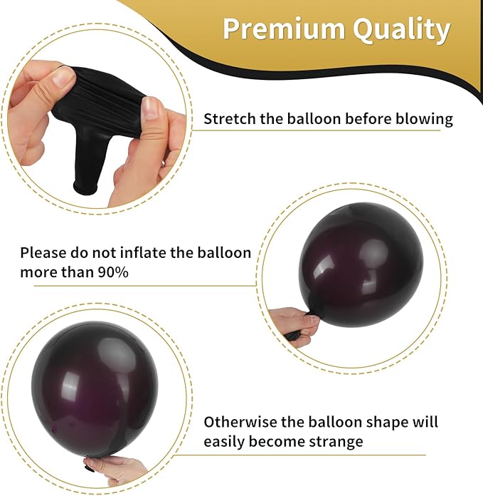 RUBFAC Black and Gold Balloons, 2026 Graduation Party Decorations Balloons 65pcs 12 Inches Black Gold White Confetti Party Balloon for Birthday Decorations