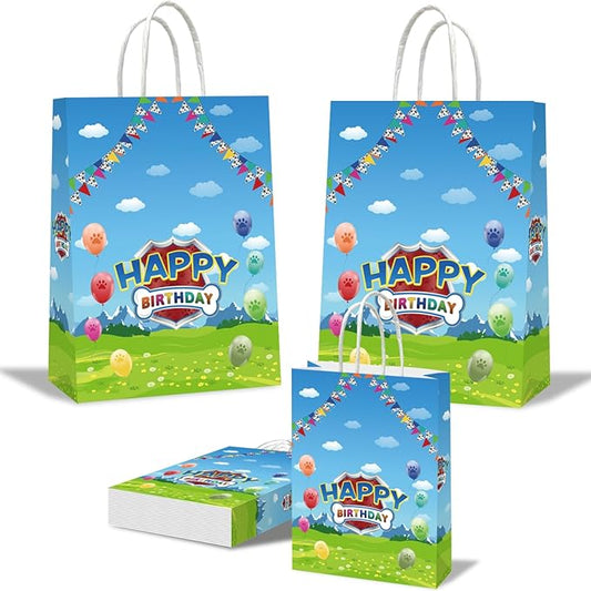 HKAHDID 20Pcs Cartoon Dog Birthday Decorations, Cartoon Puppy Birthday Party Favors Gift Bags for Boys and Girls Party Theme Supplies