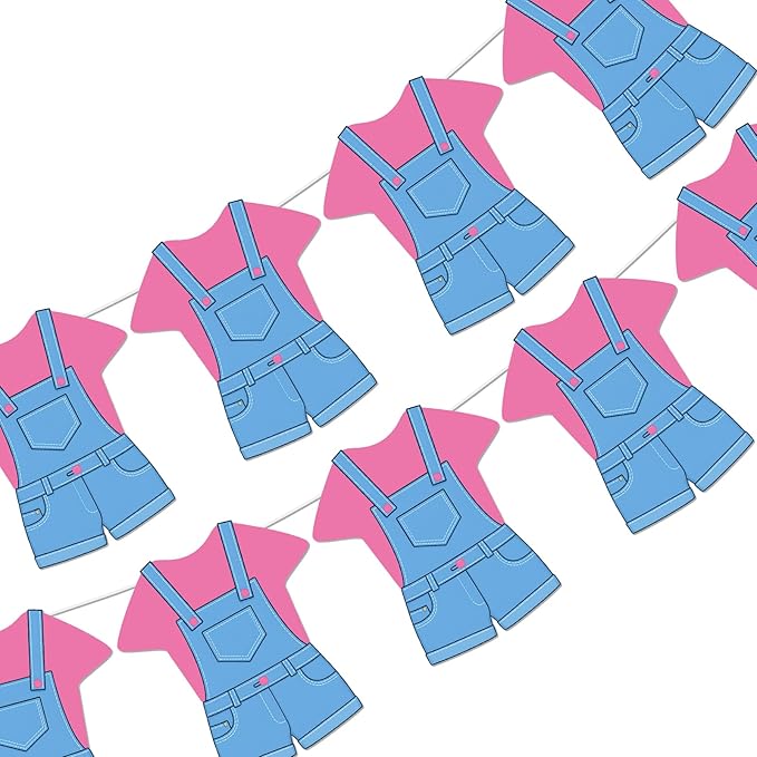 Eaasty 8 Pcs Cartoon English Teacher Paper Garland Banner Sweet Cute Garland Enlightened Teacher Banner Pink Party Decorations for Birthday Photo Booth Prop Classroom Party Supplies