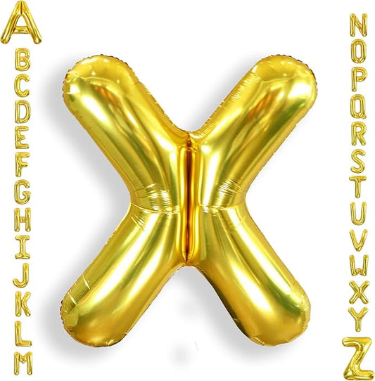 AULE 40 Inch Big Letter Balloon Gold X Large Foil Helium Alphabet Balloons A-Z for Birthday Anniversary Graduation New Year Party Decoration Supplies