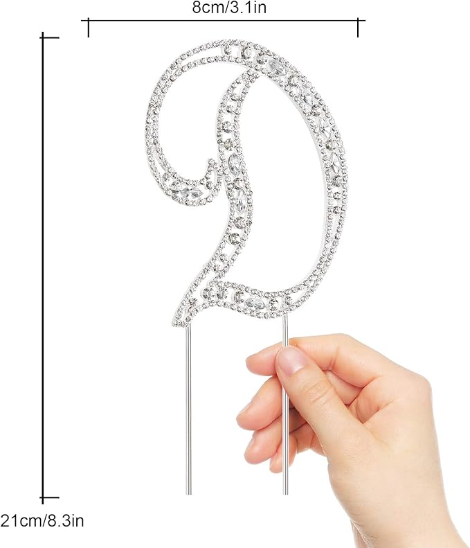 Letter D Cake Topper Rhinestone Crystal Silver Letter For Wedding or Anniversary Birthday Party Decoration Supplies