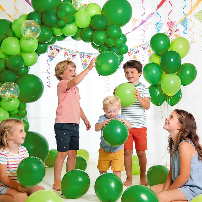 110pcs Green Balloon 12 inch, Green Latex Balloons for Birthday Party Baby Shower Wedding(with 2 Ribbons).