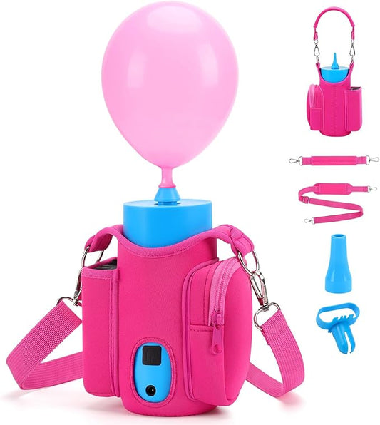 Rechargeable Balloon Pump, Portable Cordless Balloon Inflator with Carry Bag, Shoulder Strap & Tie Tool, Battery Operated Balloon Pump for Latex & Foil Balloons, Birthday Baby Shower Party Decorations