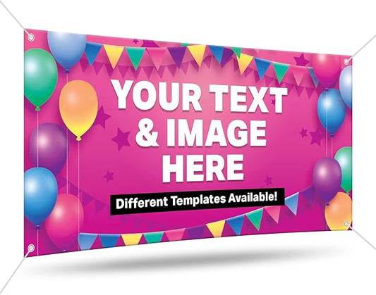 Custom Celebration Sign by DOT4DOT - Personalized for Happy Birthday Banner, Kids, Wedding, Parties, Grand Opening, Graduation, Congratulations (Celebration 18, 4x8)