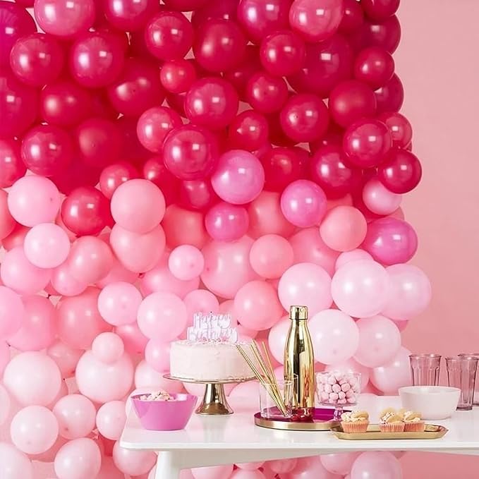 CANREVEL Hot Pink Balloons - 50pcs 12 Inch Latex Balloons for Balloon Garland as Birthday Party Baby Bridal Shower Wedding Princess Theme Decoration