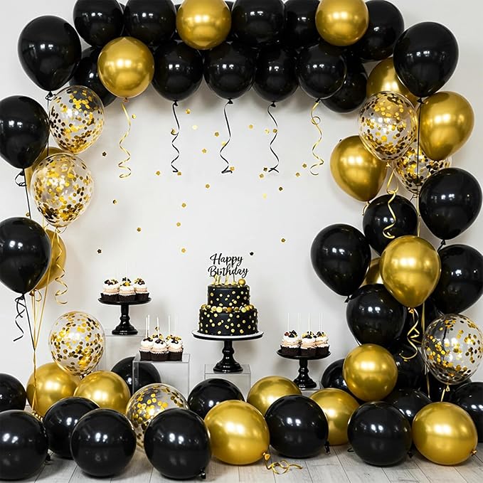 TONIFUL 500 Yards Curling Ribbon-Balloon Ribbon-Balloon String for Art&Craft Decor,Gift Wrapping,Ribbons and Bows for Christmas New Year Halloween Birthday Gifts Graduation Supplies (Black and Gold)