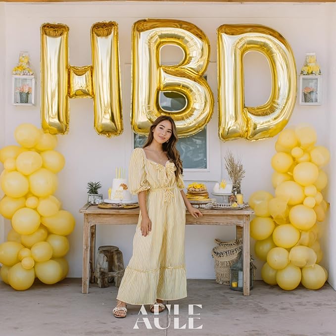 AULE 40 Inch Big Letter Balloon Gold Q Large Foil Helium Alphabet Balloons A-Z for Birthday Anniversary Graduation New Year Party Decoration Supplies