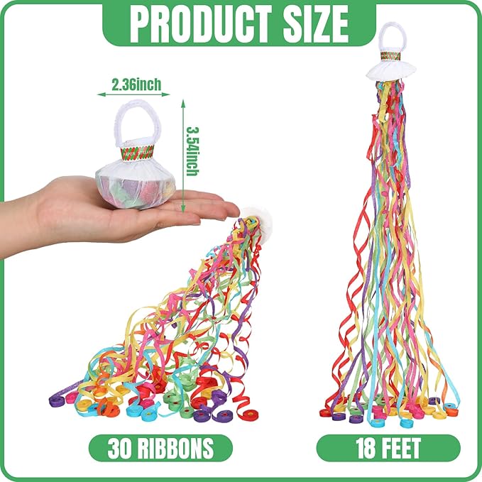 Wettarn 100 Pcs Throw Streamers Confetti Romantic Hand No Mess Streamer Crackers for Christmas Wedding Birthday Party Celebrations Graduation Party Favors(Colorful)