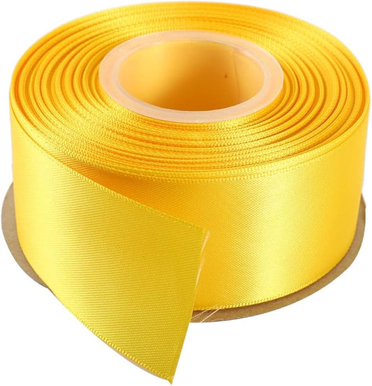 ITIsparkle 11/2" Inch Double Faced Satin Ribbon 25 Yards-Roll Set for Gift Wrapping Party Favor Hair Braids Hair Bow Baby Shower Decoration Floral Arrangement Craft Supplies, Maize Ribbon