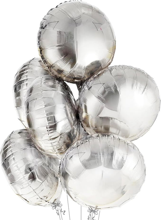 KatchOn, Big Graduation Metallic Silver Balloons - 18 Inch, Pack of 6 | Silver Foil Balloons For Graduation Decorations 2026, Graduation Party Decorations | Grad Party Decoration | Graduation Decor