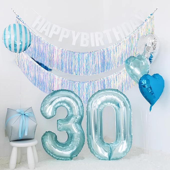 Gorgeous Holographic Fringe Banner for Party Decorations - 4 LayersThick, 2 Pack | LILF Premium Fringe Tassel Garland Party Streamers for Birthday Wedding Graduation Christmas Home Decor