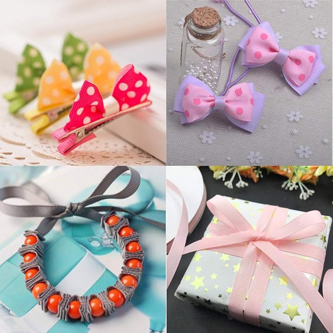 LIUYAXI 100 Yards Solid Grosgrain Ribbon, 3/8" X 5 Yard/Roll, 20 Colors Rainbow Multicolor Fabric Ribbons Roll Perfect for Crafts Gifts Wrapping Flower Bouquet Hair Bows & Other Projects