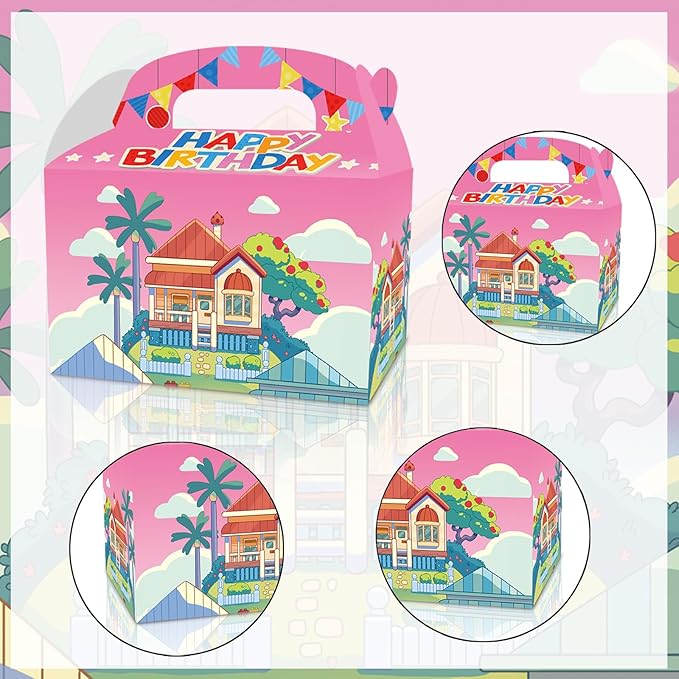 YOOUUQIAN Cartoon Blue Dog Birthday Party Supplies,Blue Party Decorations bags, candy boxes,Birthday Party Decoration bag(12 PCS)