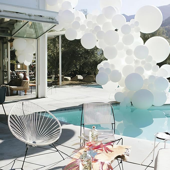 PartyWoo Balloons, 50 pcs 5 Inch Matte White Balloons, for Balloon Garland or Balloon Arch as Party Decorations, Wedding Decorations, Neutral Baby Shower Decorations, White-Y13