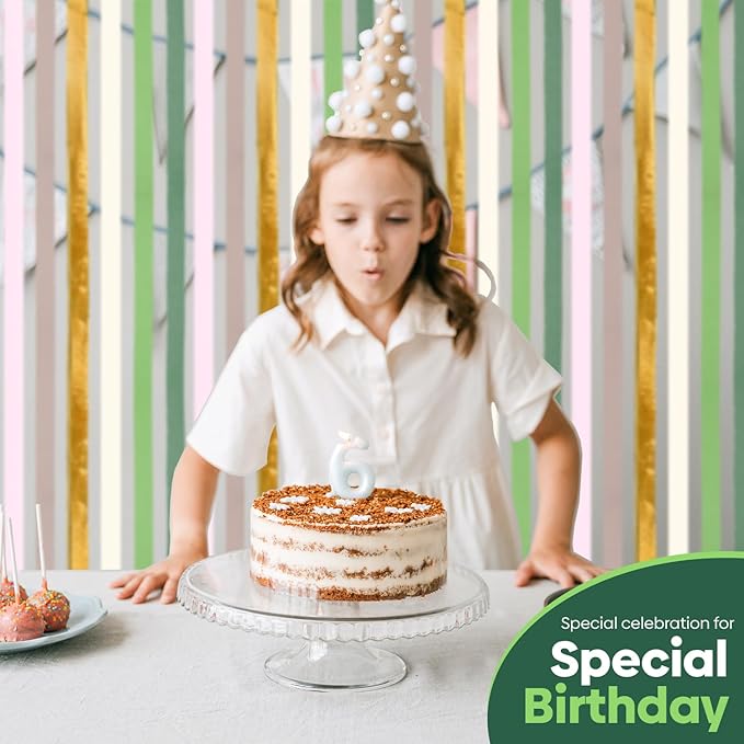 Captain Decor 6 Sage Green Streamers, 492 FT Sage Green Birthday Decorations, Party Decorations, Crepe Paper Streamers for Baby Shower, Wedding, Bridal Shower Party Supplies (1.8 inch x 82 ft/Roll)