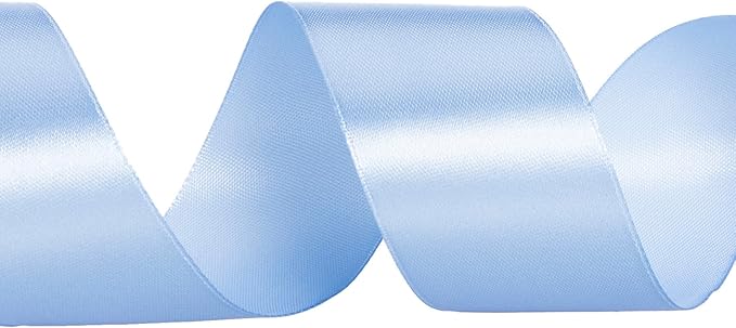 YASEO 1 1/2 Inch Sky Blue Solid Satin Ribbon, 50 Yards Craft Fabric Ribbon for Gift Wrapping Floral Bouquets Wedding Party Decoration