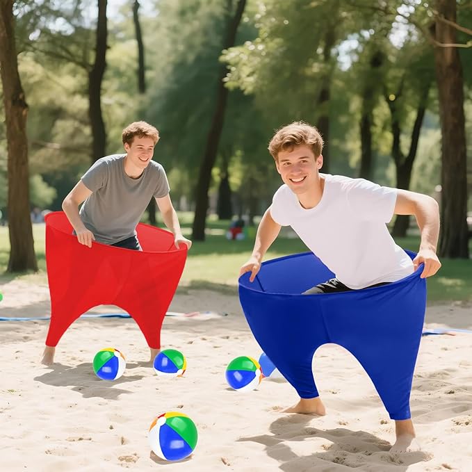 Granny Pants Yard Game Freaky Party Games Pants with Bouncy Balls and Air Pump Oversized Granny Pants Outdoor Game for Adults and Family Interactive Throwing Game for Group Gatherings
