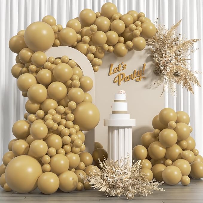 110pcs Tan Balloons, 18 12 10 5 inch Light Brown Balloons Different Sizes Brown Balloon Arch Kit for Boho Wedding Baby Shower Birthday Party Decorations