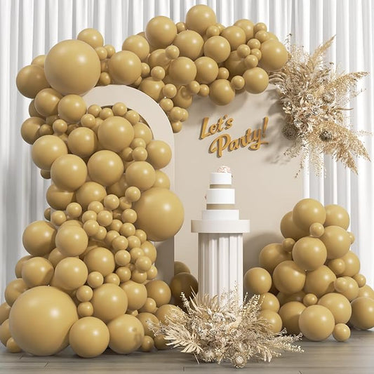 110pcs Tan Balloons, 18 12 10 5 inch Light Brown Balloons Different Sizes Brown Balloon Arch Kit for Boho Wedding Baby Shower Birthday Party Decorations