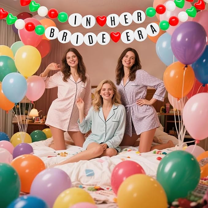 137Pcs DIY Giant Friendship Bracelet in My Birthday Era Banner Birthday Banner Famous Singer Customizable Garland Decor Foam Circles Ball Plastic Balls DIY Supplies(Red Green Pearl White)