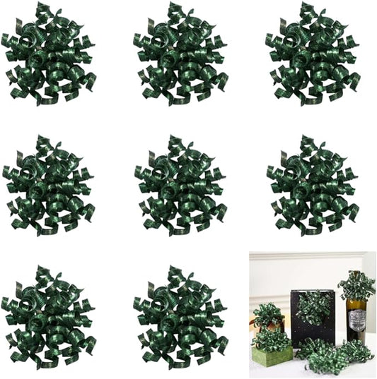 self-Adhesive Curly Ribbon for Gift Wrapping - Elegant Bows for Gift Wrapping, Presents, Paper Bag, Baby Shower Favors, Wrapping Accessories, Wedding Decor (Green)
