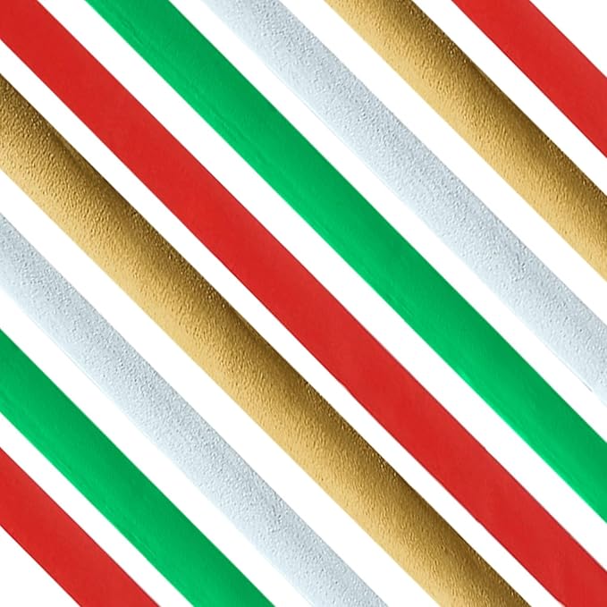 PheiLa Christmas Party Supplies, 4 Rolls Red Green White Gold Crepe Paper Streamers for Wedding Birthday Baby Bridal Shower Home Party Backdrop Decorations, 1.77 Inch x 82 Ft/Roll, 328ft