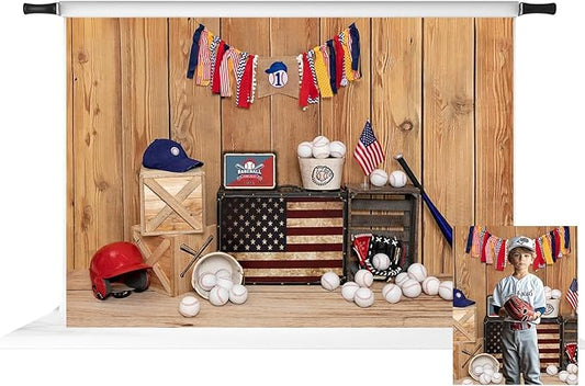 Kate 7x5ft Birthday Baseball Photo Backdrops for Photography Boy Sports Theme 1st Birthday Party Supplies Background Studio Props