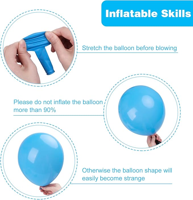 RUBFAC 135pcs Light Blue Balloons Different Sizes 18 12 10 5 Inch for Garland Arch, Sky Blue Balloons for Birthday Gender Reveal Baby Shower Party Decoration
