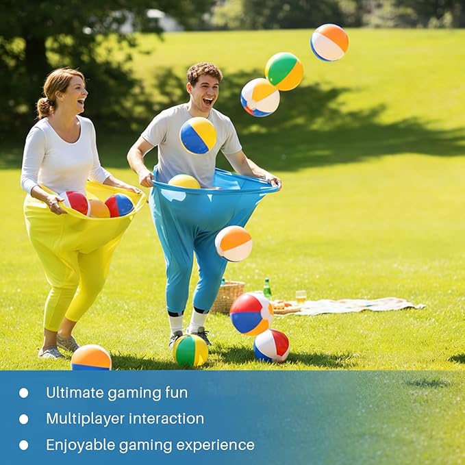Granny Pants Yard Game – Oversized Stretchy Pants Outdoor Toss Game with Bouncy Balls & Pump, Fun Reunion Party Game for Adults, Perfect for Backyard, Field Day & Team Activities