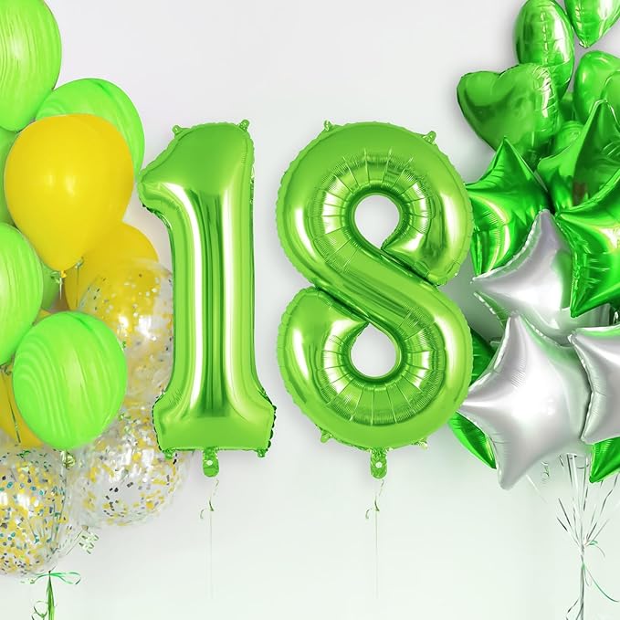 Green Number 1 Balloon 40 Inch, Big Large Foil Helium Number Balloons, Jumbo Giant Mylar Number 1 Balloons for 1 first Birthday Party Decorations Supplies Anniversary Celebration