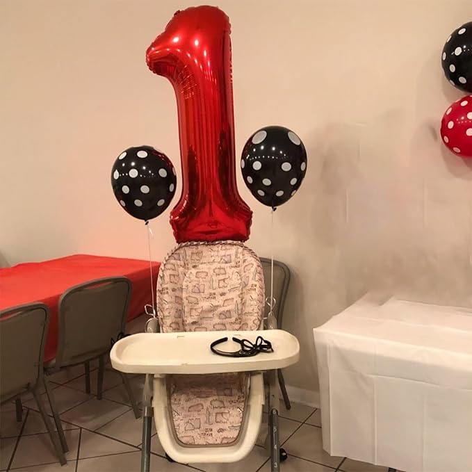 40" Red Number 0 Balloon for Girls, Large Self Inflating Helium Foil Number Balloons Set 0-9 for Women Men Boys Birthday Anniversary Wedding New Year Baby Shower Christmas Party Decorations Supplies