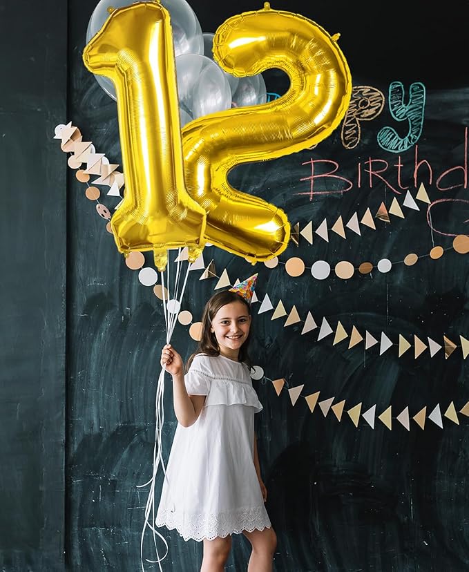 40 inch Number Balloon 0-9 Gold Large Number 1 Balloons,Digital Balloons for Birthday Party Celebration Decorations Supplies, Helium Foil Number Balloons for Wedding Anniversary