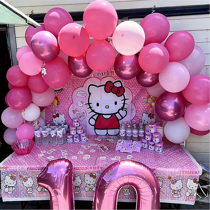 Pink Balloons Hot Pink Balloons, 50pcs Light Pink Metallic Chrome Dark Pink Confetti Latex Party Balloons for Girls Women Birthday Bridal Shower Wedding Princess Party Decorations