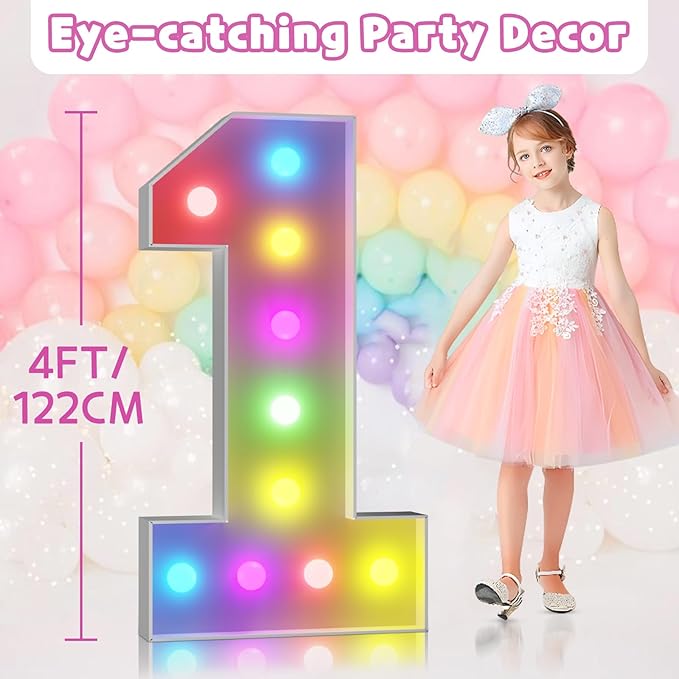 Marquee Numbers Colorful 18th Birthday Decoration: 4FT Large Light Up 18 Year Old Birthday Decorations Anniversary Backdrop Cardboard Sign 18 Colors Number 18 Mosaic Balloon Frame