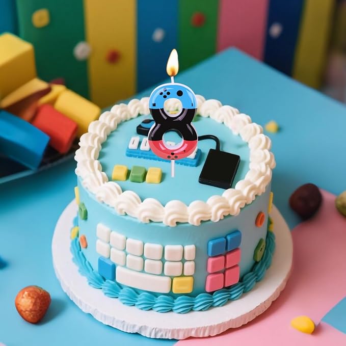 Gaming Candle,Level 13 Number Birthday Cake Candles,13 Birthday Decorations for Boys,13th Birthday Candle Gamepad Birthday Candles,Video Game Controller Themed Birthday Party Supplies (Number 13)