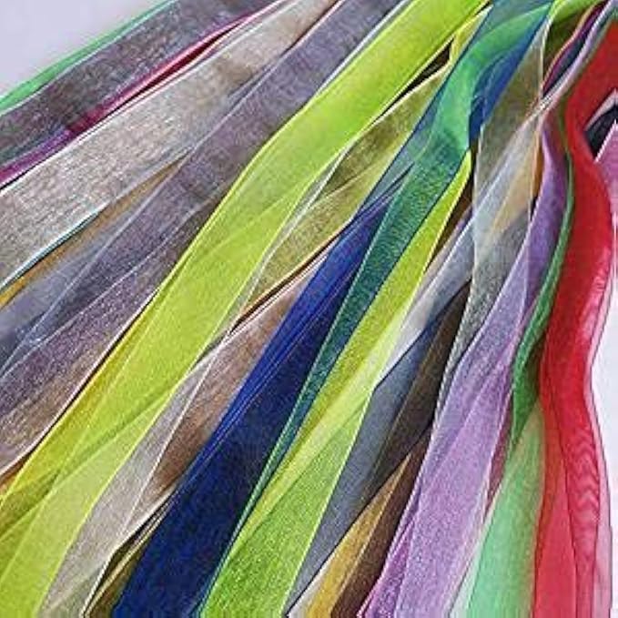 Chenkou Craft Solid Organza Ribbon Assorted 24 Yards Craft Bow Party Decoration Packing Ribbons (Mix, 3/8"(10mm))