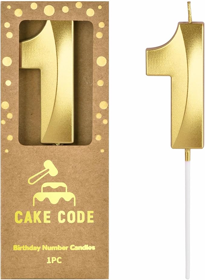 2.76 Inch Diamond Gold 1 Number Birthday Candles, Gold Number Candles, Cake Number Candles, Party Celebration